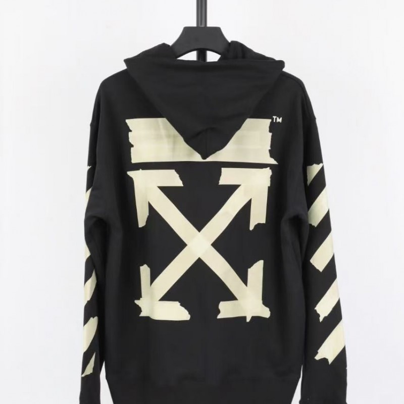 offwhite yellow glue arrow hoodie