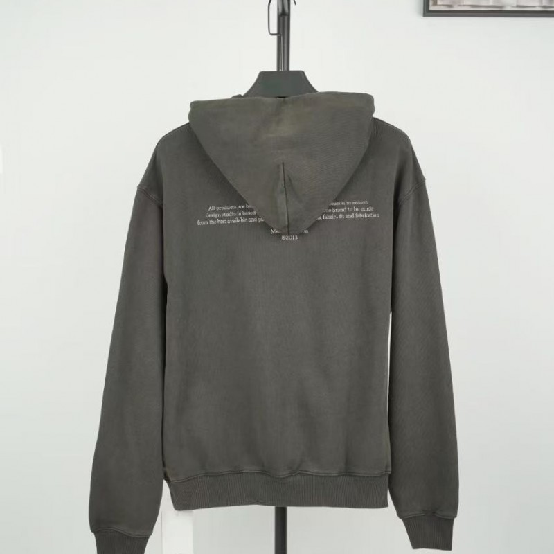 offwhite hooded sweatshirt with psalm and Madonna print on chest