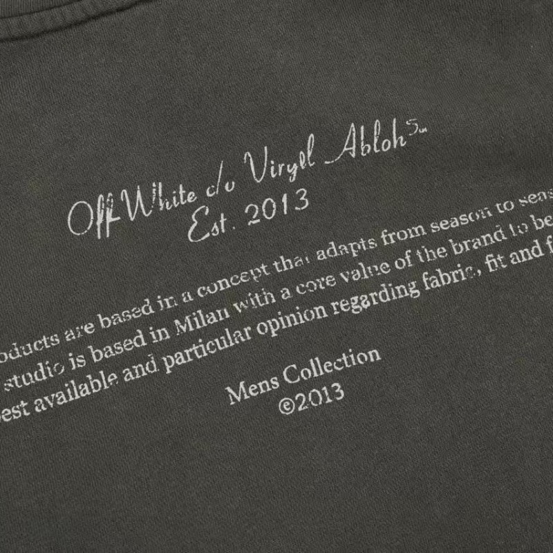 offwhite hooded sweatshirt with psalm and Madonna print on chest