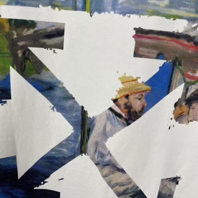 offwhite Monet oil painting round neck sweatshirt