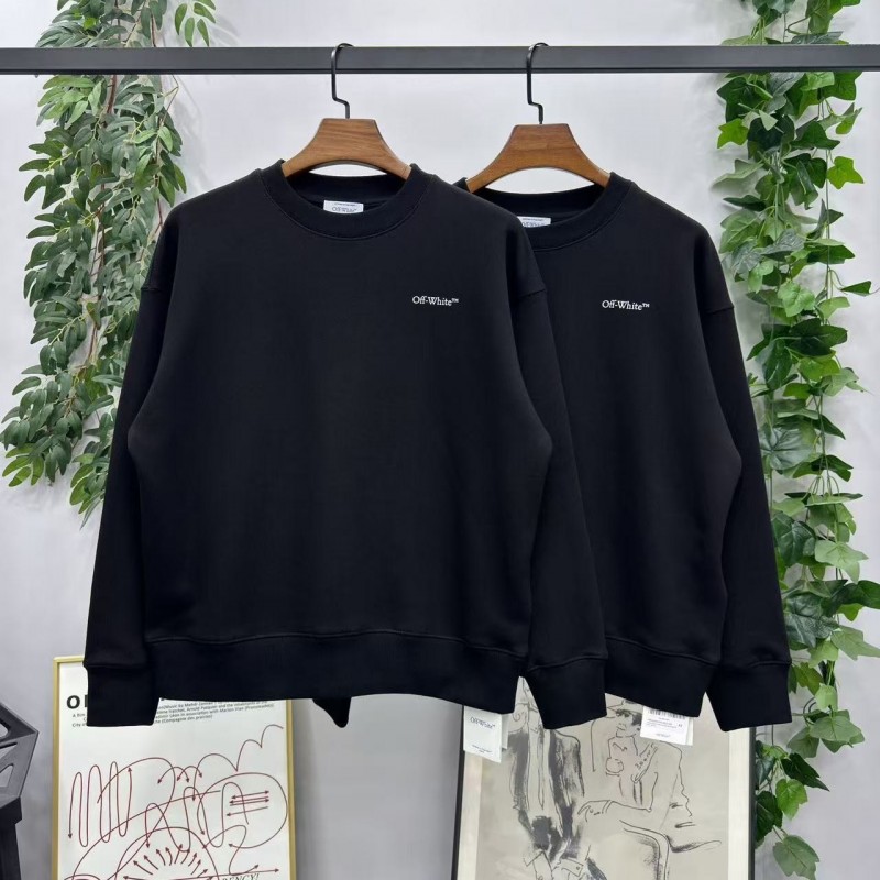 offwhite fuzzy arrow round neck sweatshirt