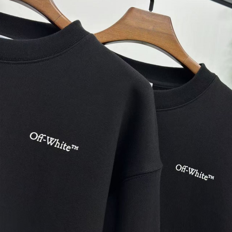 offwhite fuzzy arrow round neck sweatshirt