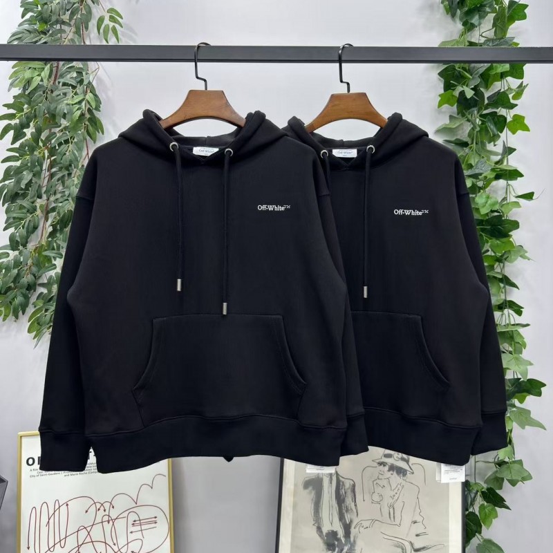 offwhite24 autumn and winter embroidered arrow hooded sweatshirt