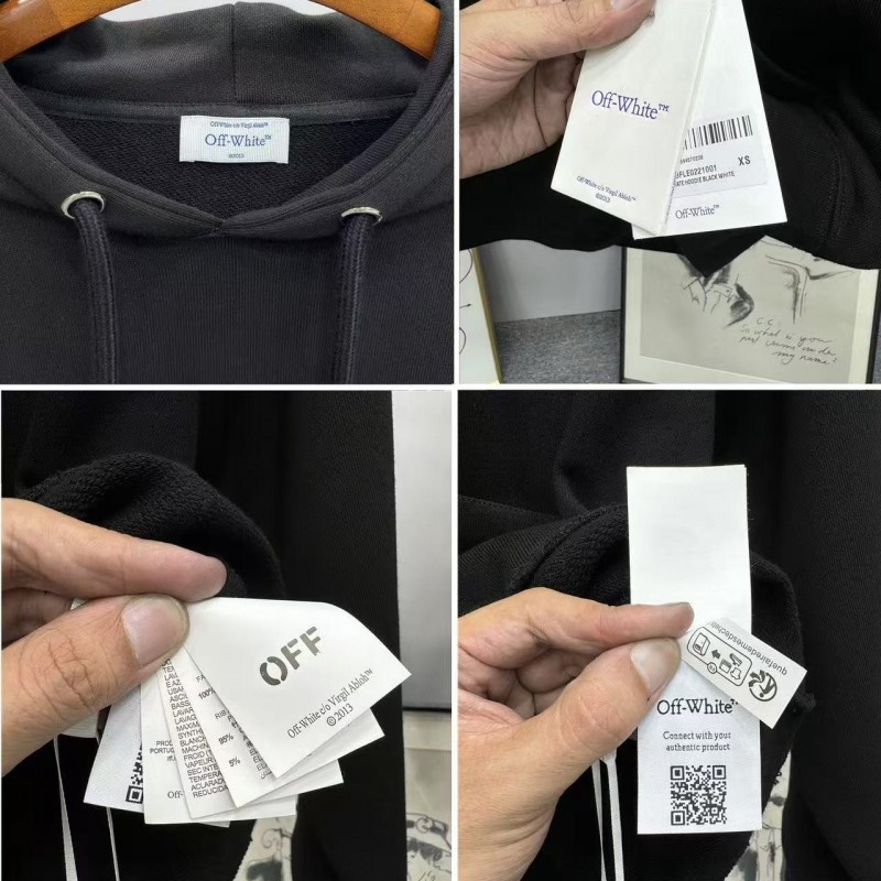 offwhite24 autumn and winter embroidered arrow hooded sweatshirt