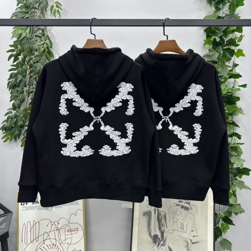 offwhite24 autumn and winter embroidered arrow hooded sweatshirt