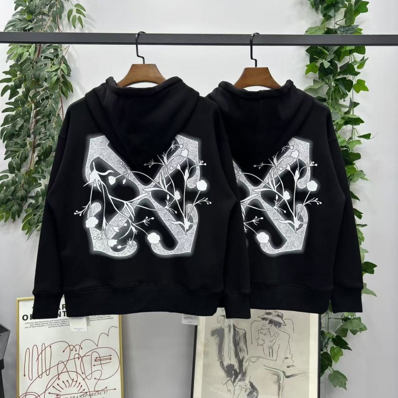 offwhite24 autumn and winter tulip arrow hooded sweatshirt