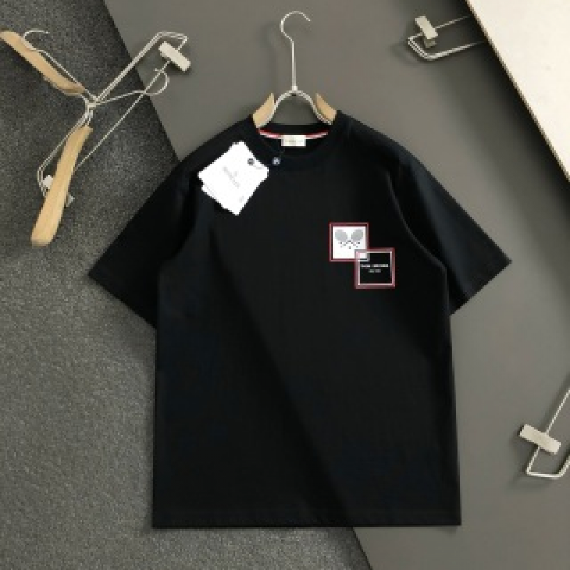 Moncler SpringSummer Black Racket Printed Craft T-shirt