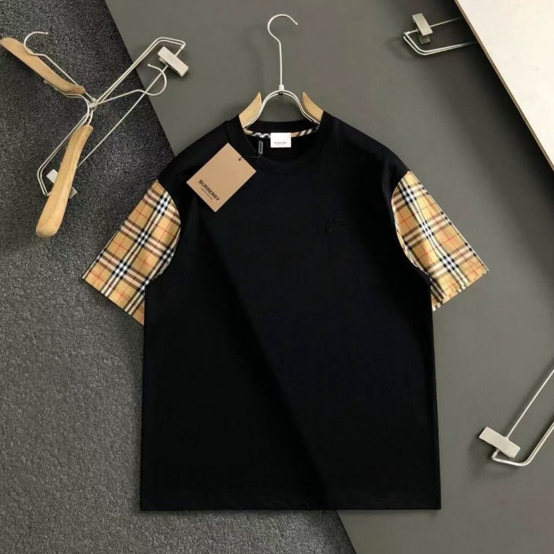 B**rry Black plaid embroidery combines knight embroidery exquisite craftsmanship T-shirt