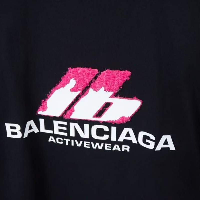 Ba*len*cia*ga SpringSummer new fur patch frog glue logo hot stamping T-shirt