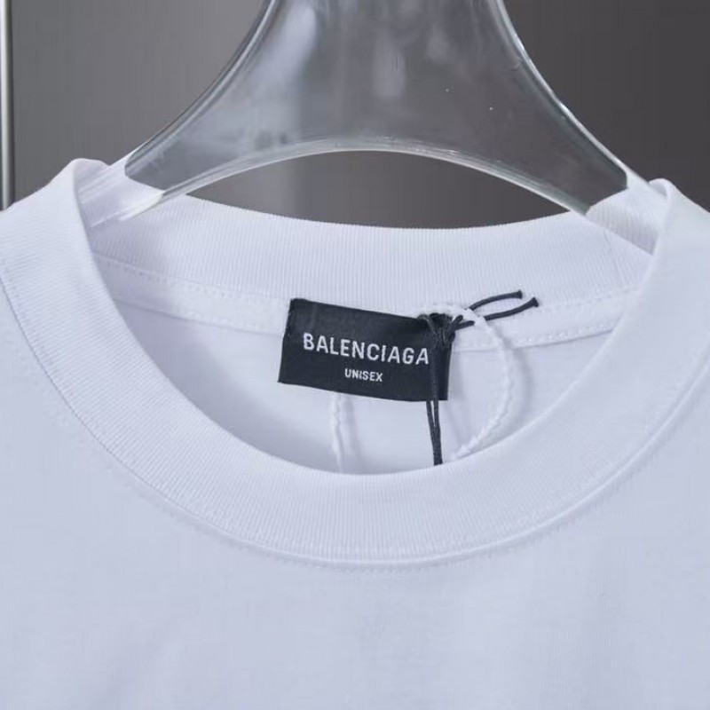 Ba*len*cia*ga SpringSummer new fur patch frog glue logo hot stamping T-shirt