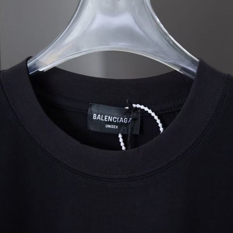 Ba*len*cia*ga SpringSummer new fur patch frog glue logo hot stamping T-shirt