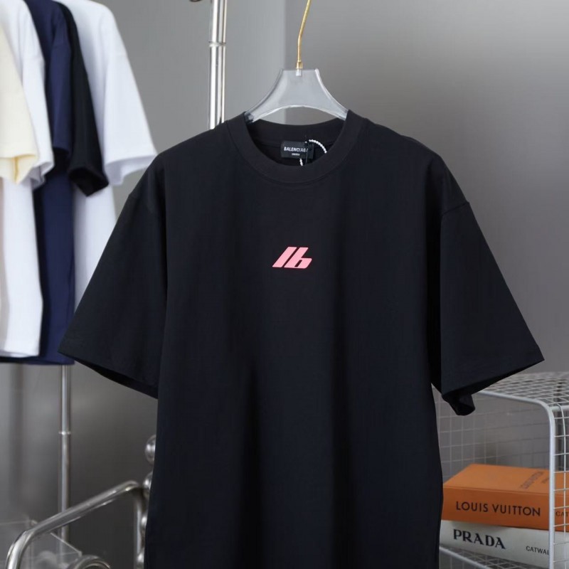 Ba*len*cia*ga SpringSummer new fur patch frog glue logo hot stamping T-shirt