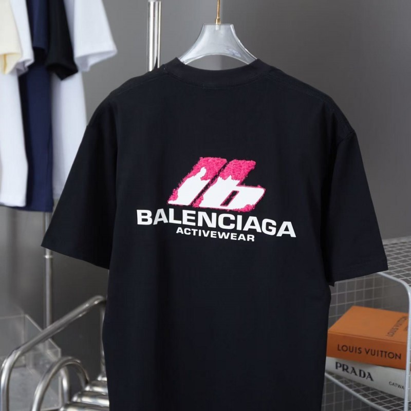 Ba*len*cia*ga SpringSummer new fur patch frog glue logo hot stamping T-shirt