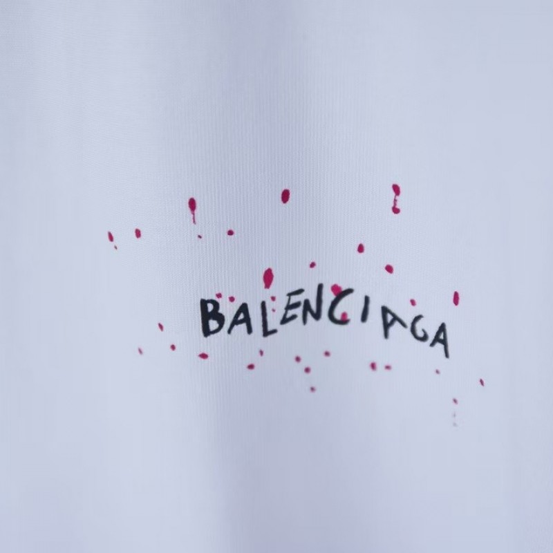 Ba*len*cia*ga SpringSummer New Style Graffiti Hand-painted Letters Logo Printed T-shirt