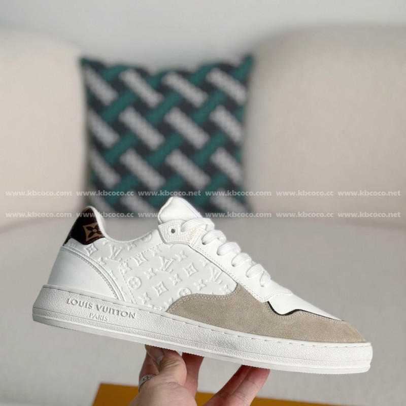 L0*is V*t0n Leather dark concave printed board shoes