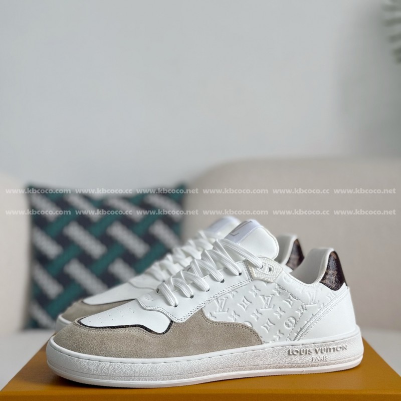 L0*is V*t0n Leather dark concave printed board shoes