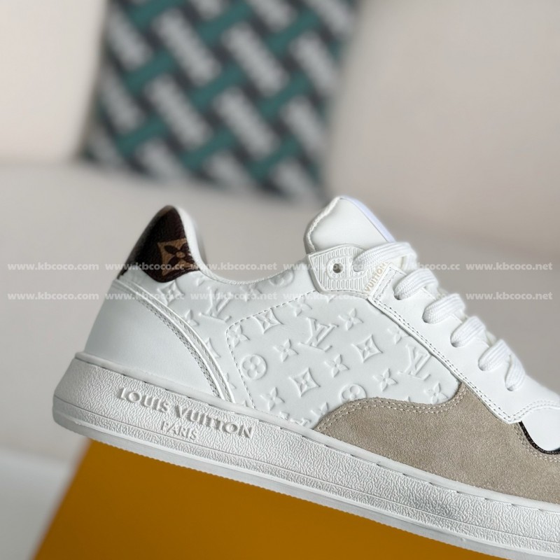 L0*is V*t0n Leather dark concave printed board shoes