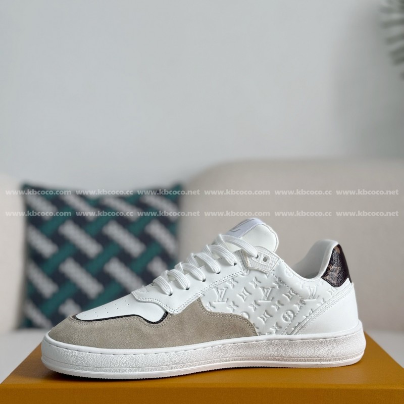 L0*is V*t0n Leather dark concave printed board shoes