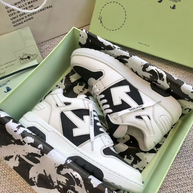 Off-White Out-Off-Office Leather  Black and white contrast Sneakers