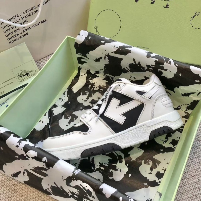 Off-White Out-Off-Office Leather  Black and white contrast Sneakers