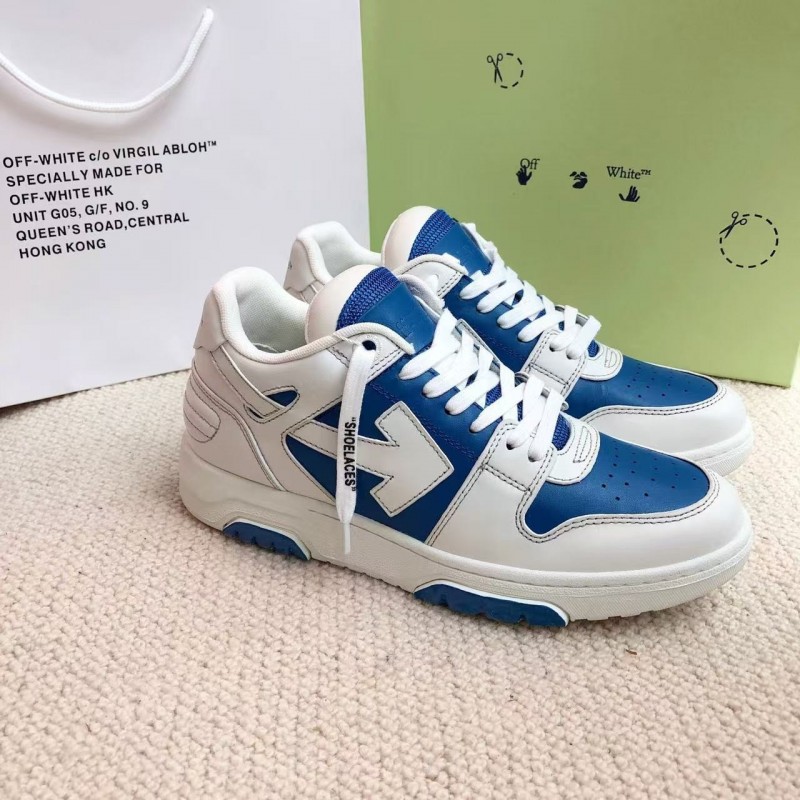 Off-White Blue Arrows Leather Sneakers