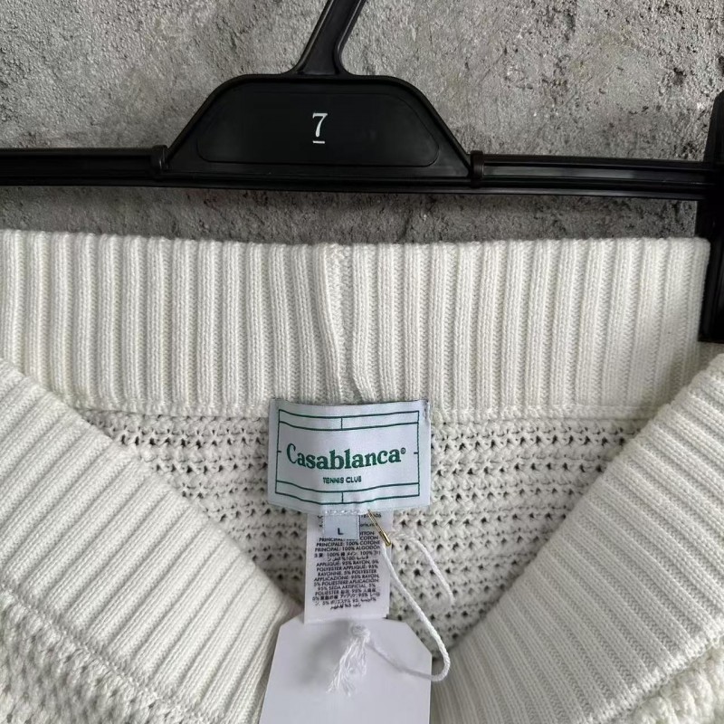 Casablanca Green Cotton High-density Knit, Woven Plaid Shorts