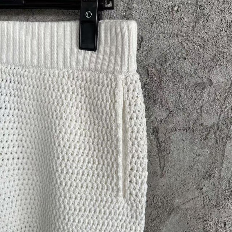 Casablanca Green Cotton High-density Knit, Woven Plaid Shorts