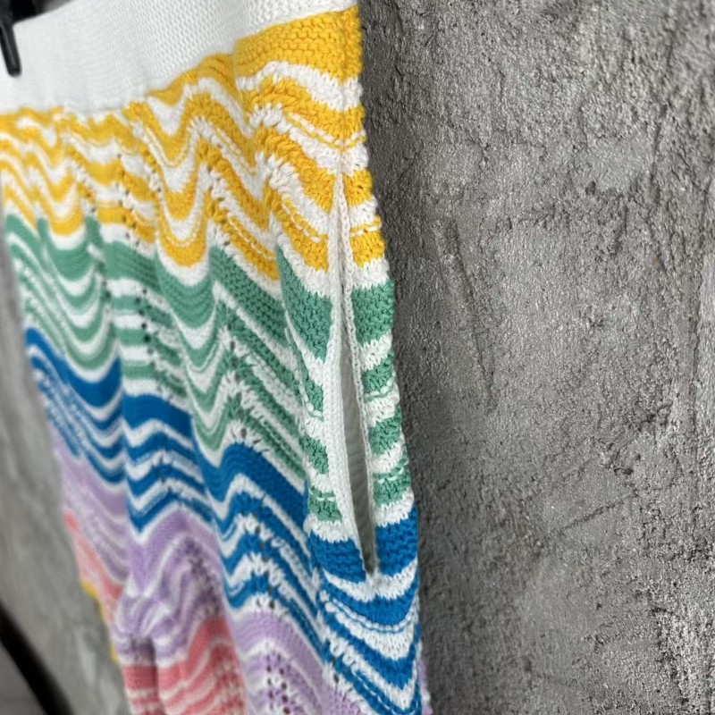 Casablanca, rainbow-colored cotton high-density knit, water ripple gradient sweatshirt T-shirt