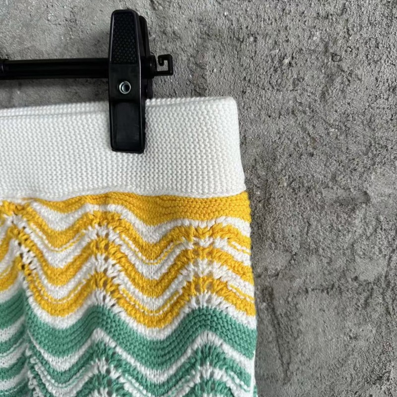 Casablanca, rainbow-colored cotton high-density knit, water ripple gradient sweatshirt T-shirt