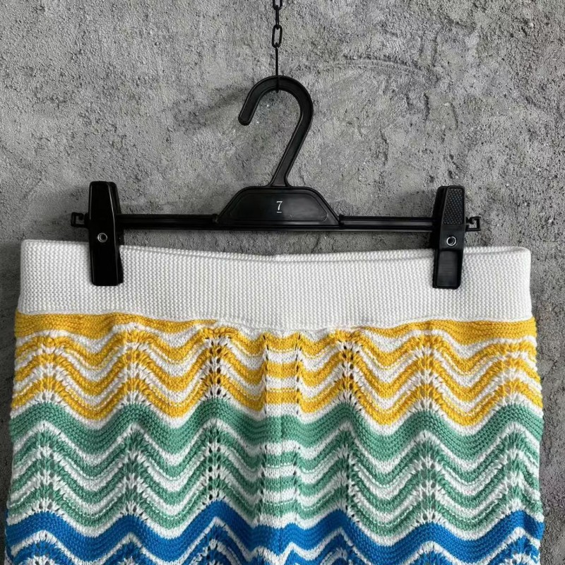 Casablanca, rainbow-colored cotton high-density knit, water ripple gradient sweatshirt T-shirt