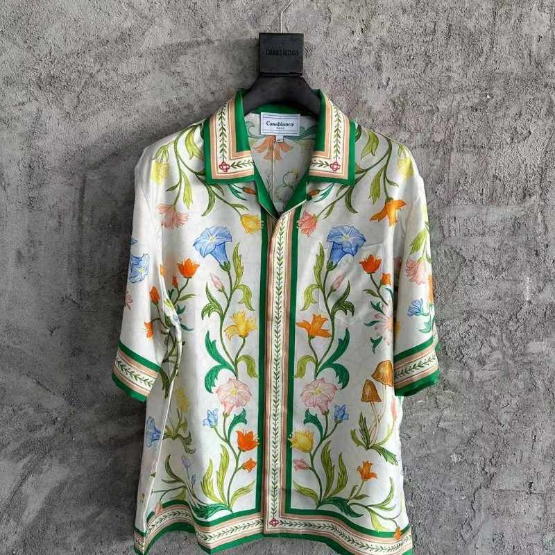 CASABLANCA SpringSummer Floral Pattern Silk T-Shirt