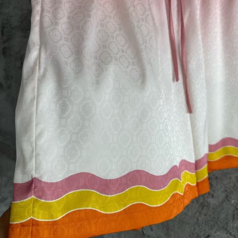 CASABLANCA Spring and Summer Large LOGO Pattern Silk Shorts