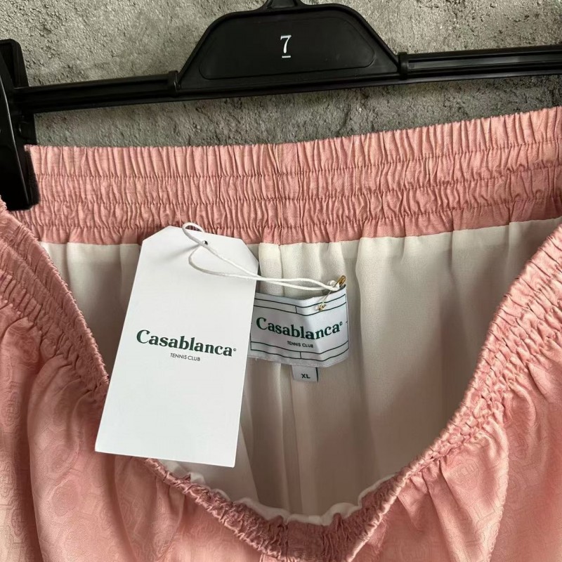 CASABLANCA Spring and Summer Large LOGO Pattern Silk Shorts