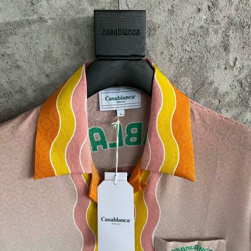 CASABLANCA SpringSummer Large LOGO Pattern Silk T-Shirt