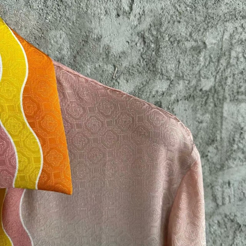 CASABLANCA SpringSummer Large LOGO Pattern Silk T-Shirt