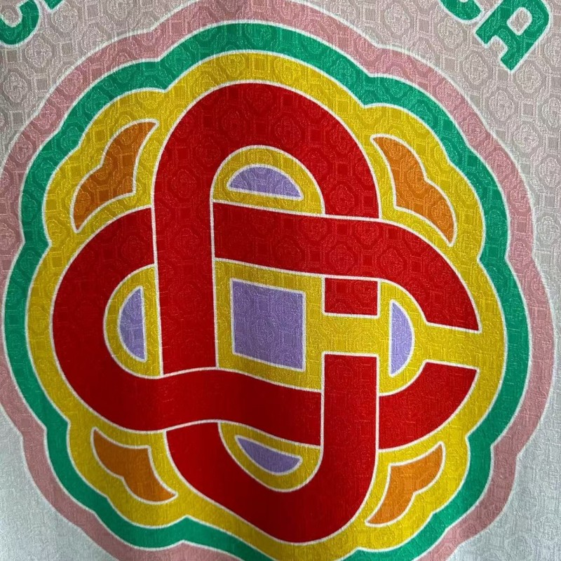 CASABLANCA SpringSummer Large LOGO Pattern Silk T-Shirt