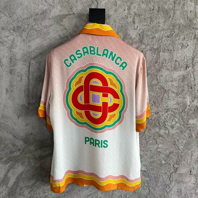 CASABLANCA SpringSummer Large LOGO Pattern Silk T-Shirt