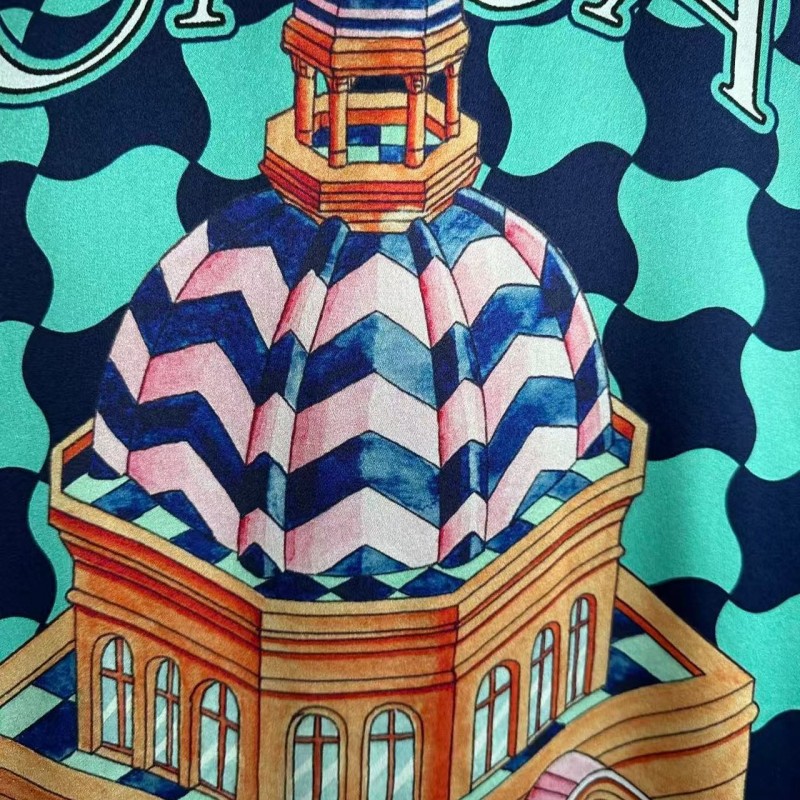 CASABLANCA SpringSummer Geometric Silk Plaid T-shirt