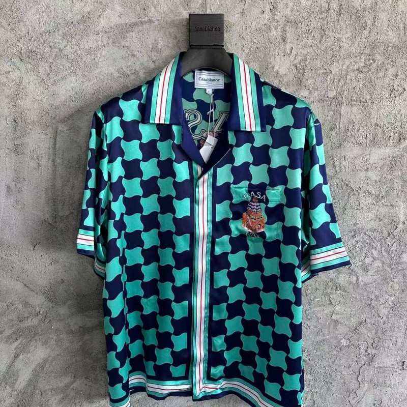 CASABLANCA SpringSummer Geometric Silk Plaid T-shirt