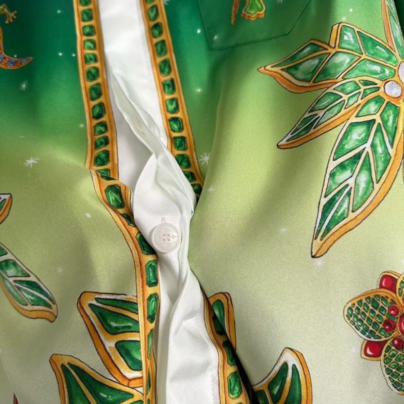 CASABLANCA Green jewel pattern silk shirt