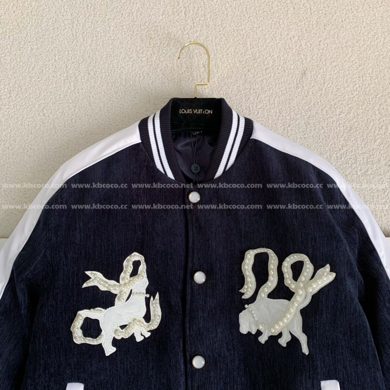 L0*is V*t0n Embroidered printed beaded cotton coat