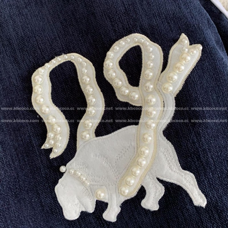 L0*is V*t0n Embroidered printed beaded cotton coat