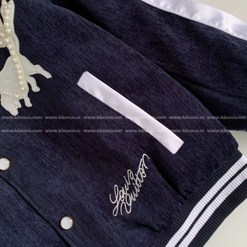 L0*is V*t0n Embroidered printed beaded cotton coat