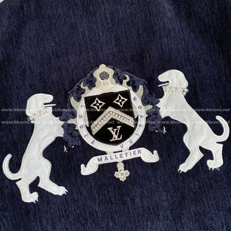 L0*is V*t0n Embroidered printed beaded cotton coat