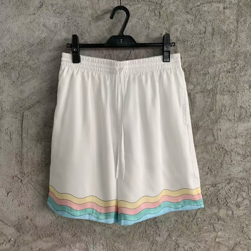 CASABLANCA White silk shorts with glass house pattern