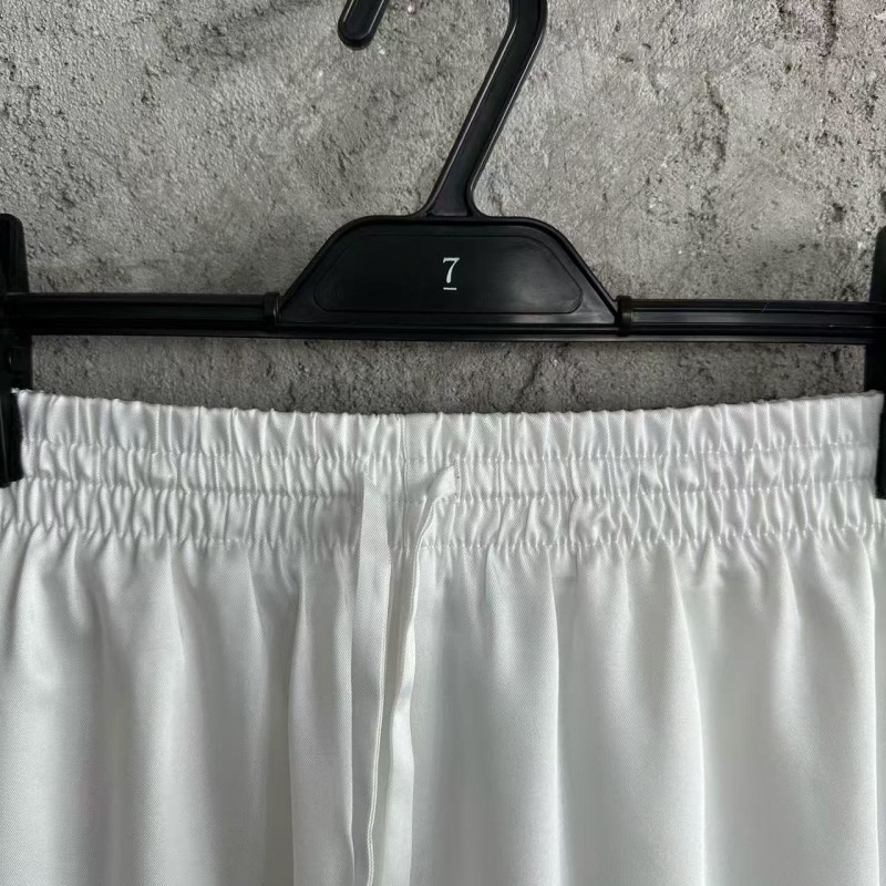 CASABLANCA White silk shorts with tennis racket pattern
