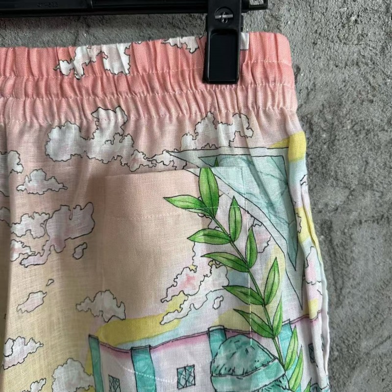 CASABLANCA Thinker linen shorts