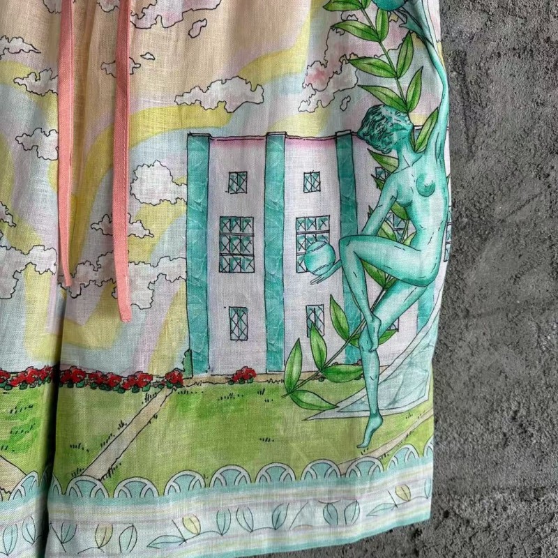 CASABLANCA Thinker linen shorts