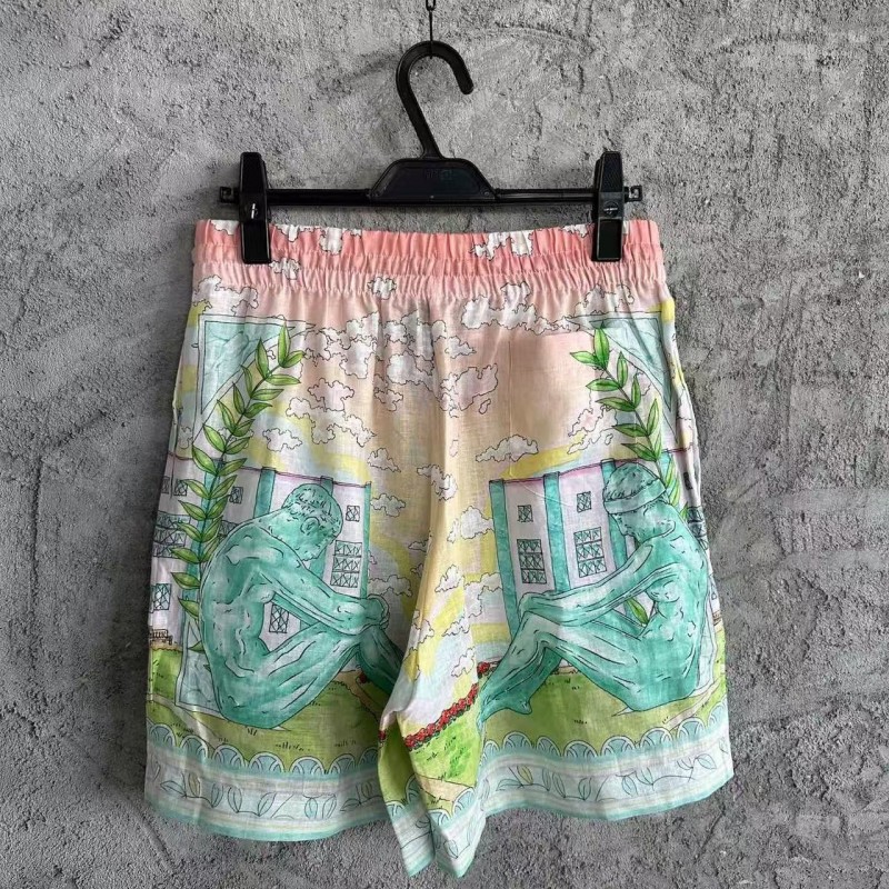 CASABLANCA Thinker linen shorts