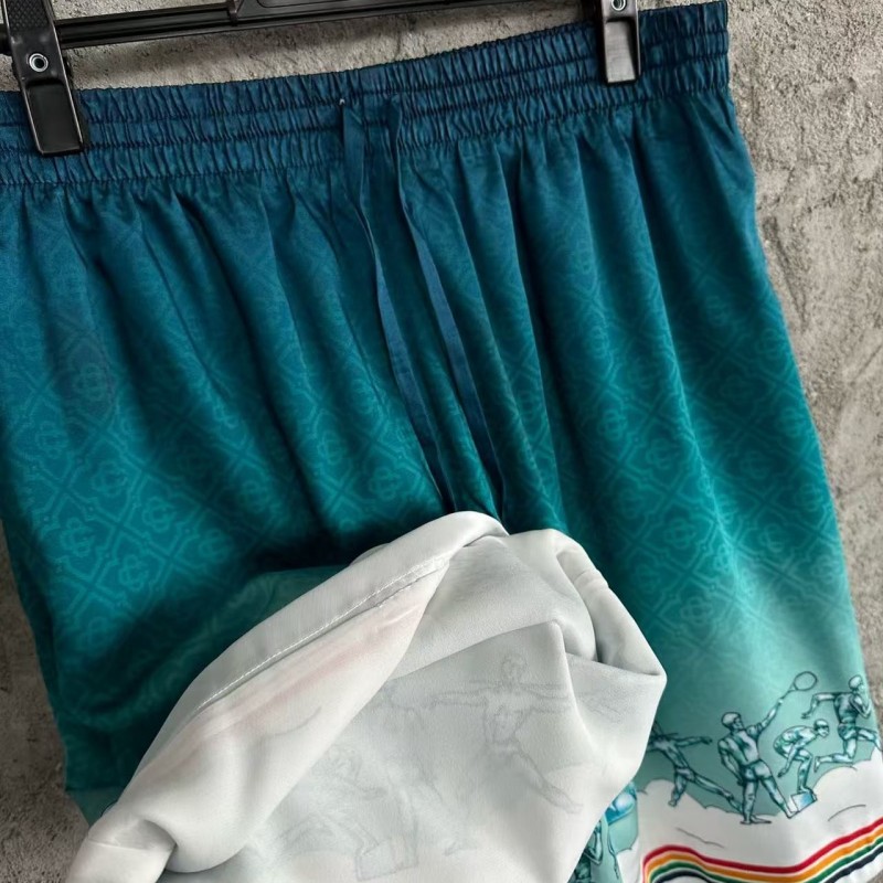 CASABLANCA Stadium pattern silk shorts